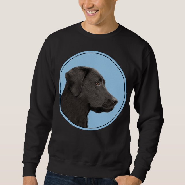 Sweatshirt Labrador Retriever Black Peinture Original Chien A (Devant)