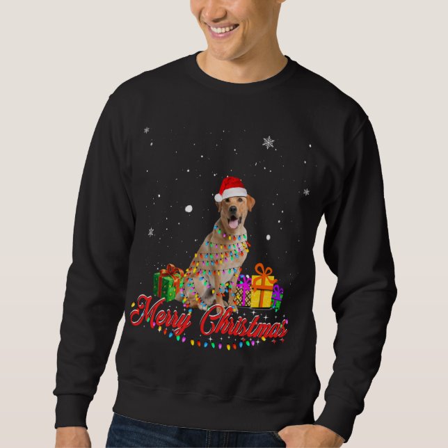 Sweatshirt Labrador Retriever Chien Noël Père Noël Noël L (Devant)