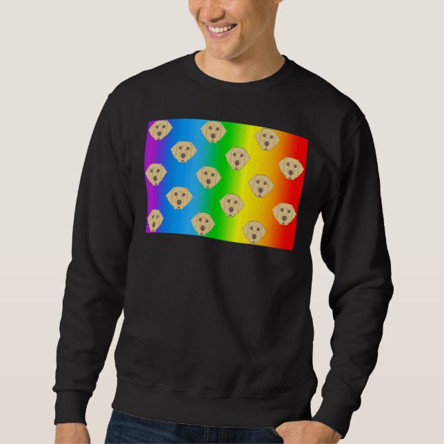 Sweatshirt Labrador Retriever Chien Rainbow Visage Masque (Devant)