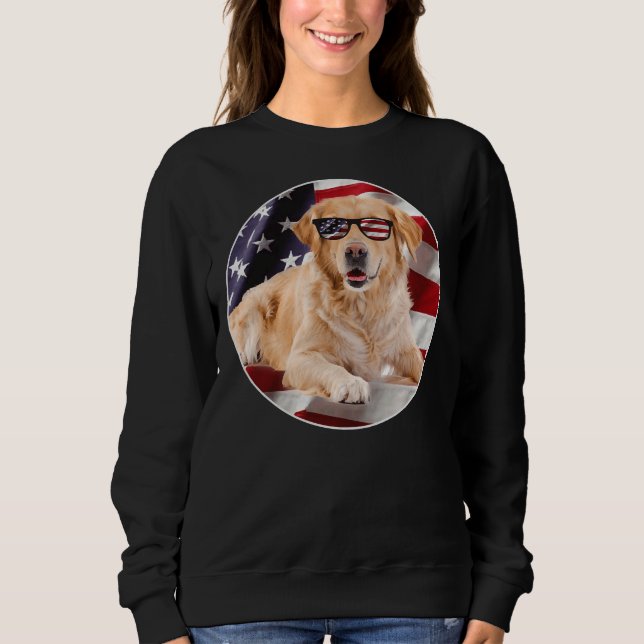 Sweatshirt Labrador Retriever Chien Usa Drapeau Patriote (Devant)