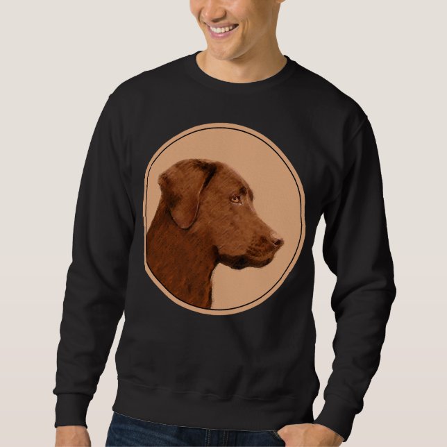Sweatshirt Labrador Retriever (Chocolat) Peinture - Chien Art (Devant)