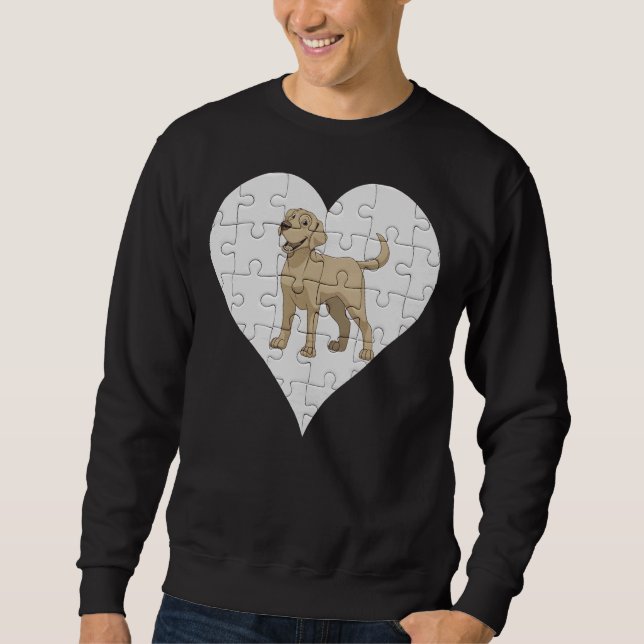 Sweatshirt Labrador Retriever Coeur Jigsaw Pièces Labrador Re (Devant)