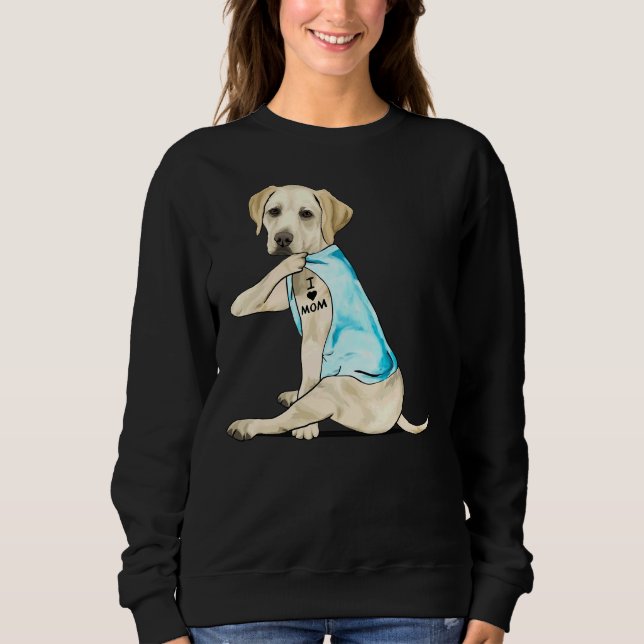 Sweatshirt Labrador Retriever I Love Maman Tattoos (Devant)