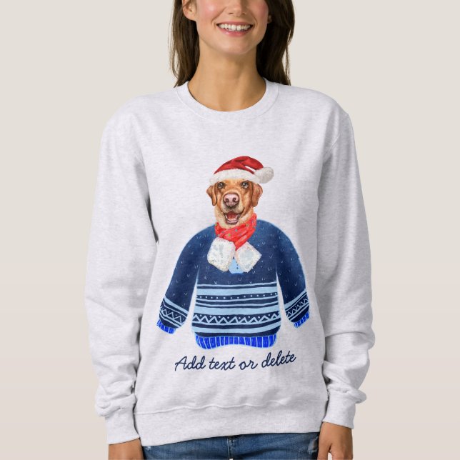 Sweatshirt Labrador Retriever Jaune Maman Chien de Noël Laid (Devant)