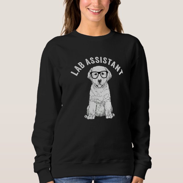 Sweatshirt Labrador Retriever Jaune Nerveux Assistant de Labo (Devant)