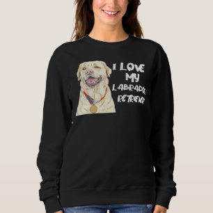 Sweatshirt Labrador Retriever Portant Une Médaille D'Or J'Aim