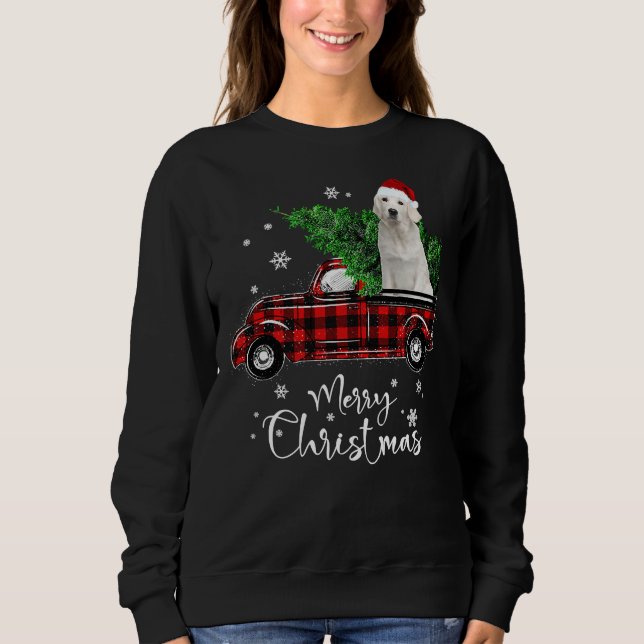 Sweatshirt Labrador Retriever Ride Red Truck (Devant)