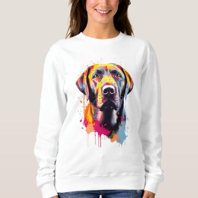 Sweatshirt Labrador Vibrant et coloré (Devant)