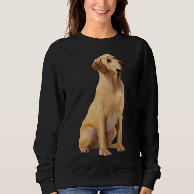 Sweatshirt Labrador Yellow En Train De Se Regarder (Devant)