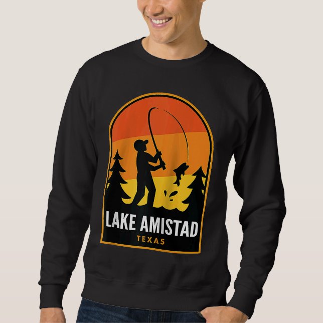 Sweatshirt Lac Amistad Texas Pêche Raglan (Devant)