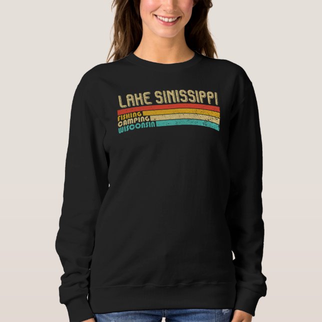 Sweatshirt Lac Sinissippi Wisconsin Camping de pêche Été V (Devant)