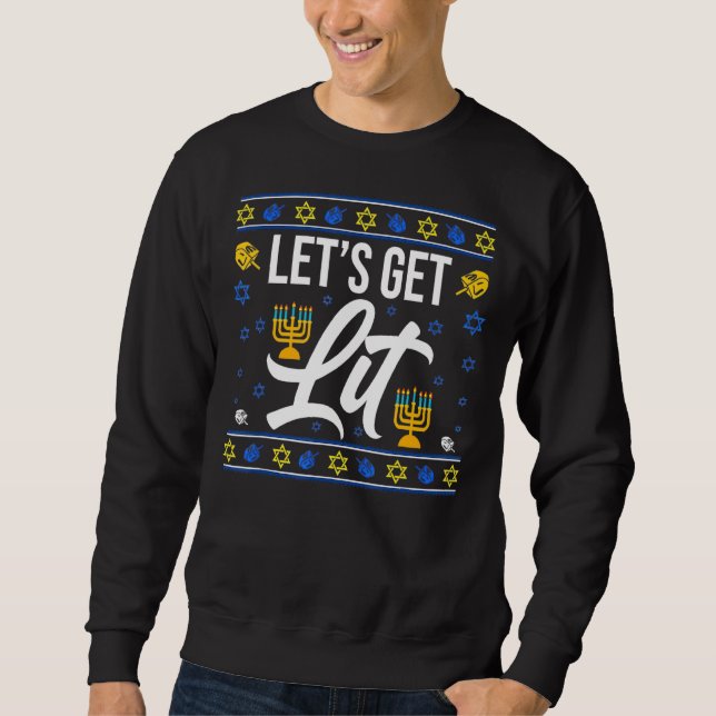 Sweatshirt lâche menorah laide hanoukka noël 1 (Devant)