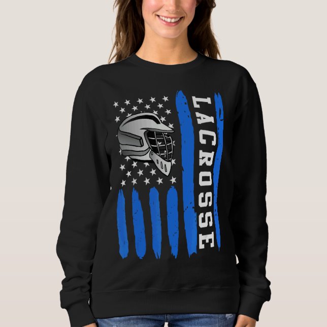 Sweatshirt Lacrosse Drapeau Us Lacrosse Joueur 1 (Devant)