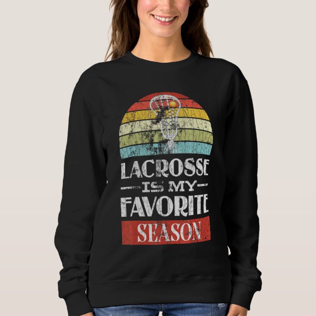 Sweatshirt Lacrosse Est Mon Joueur De Saison Favorite Entraîn (Devant)