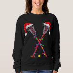 Sweatshirt Lacrosse Santa Hat Christmas Lights Funny Sport Xm<br><div class="desc">Le Père Noël</div>