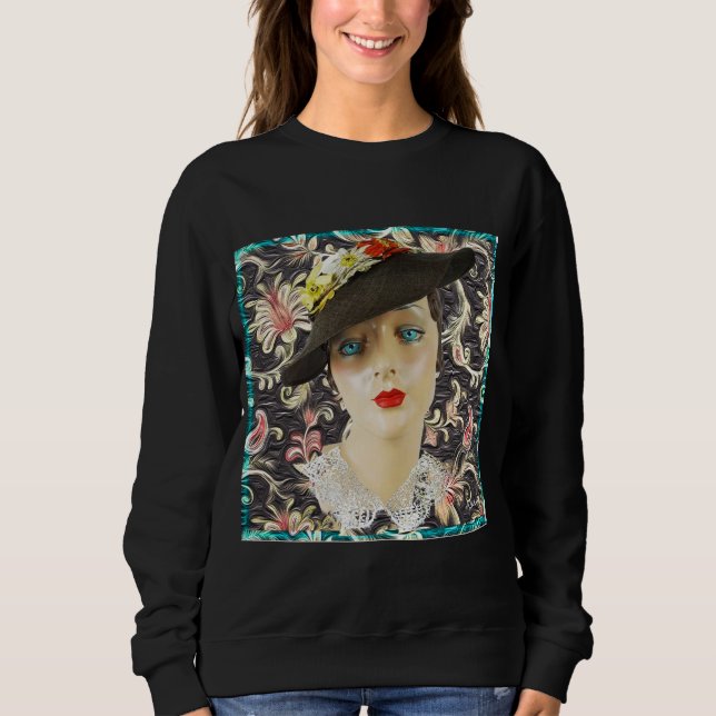 Sweatshirt Lady Blue Eyes 1932 Mode Vintage (Devant)