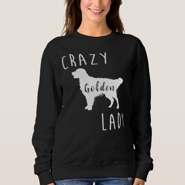 Sweatshirt Lady Dorée folle Golden Retriever Relaxé (Devant)