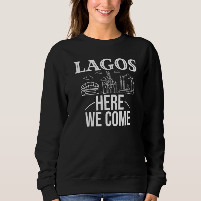 Sweatshirt Lagos Nigeria City Trip Skyline Map Travel   (Devant)