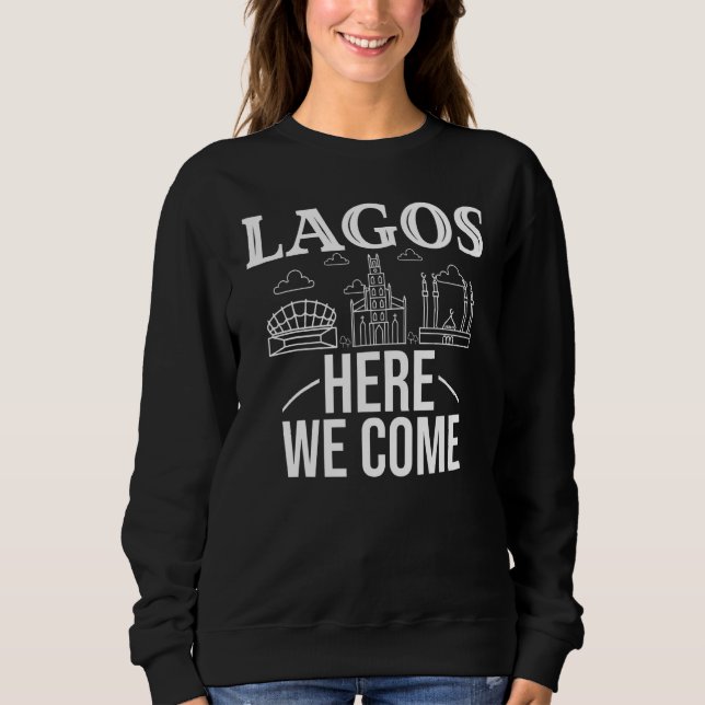 Sweatshirt Lagos Nigeria City Trip Skyline Map Travel (Devant)