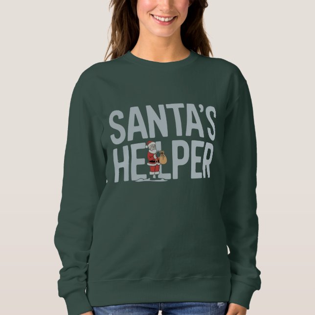 Sweatshirt L'aide de Noël du Père Noël (Devant)