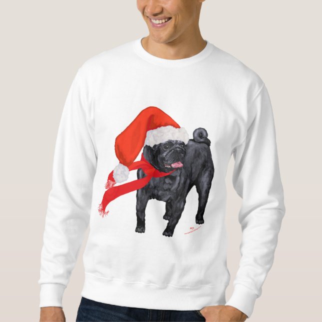 Sweatshirt L'aide de Père Noël Pug (Devant)