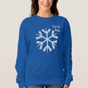 Sweatshirt Laisser neiger hiver Flocon de neige Blue femmes's