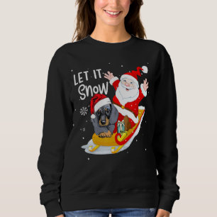 Sweatshirt Laisser Neiger Noël mignon Dachshund Et Père Noël 