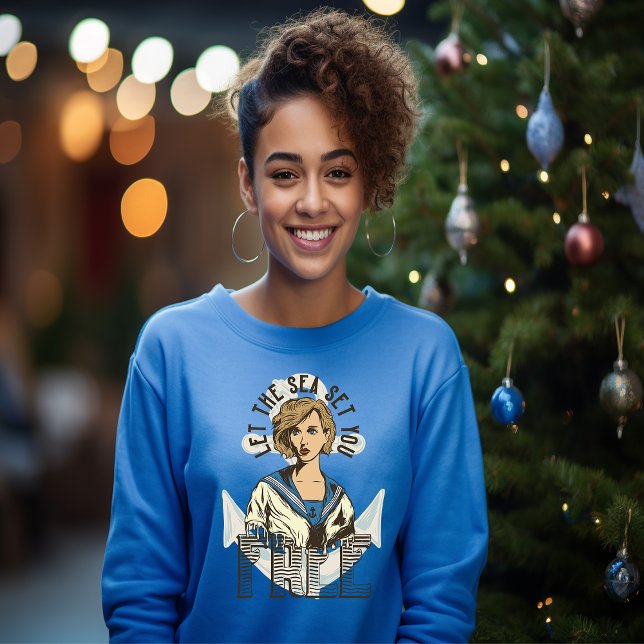 Sweatshirt Laissez La Mer Vous Montrer Un T-shirt Gratuit (Créateur téléchargé)