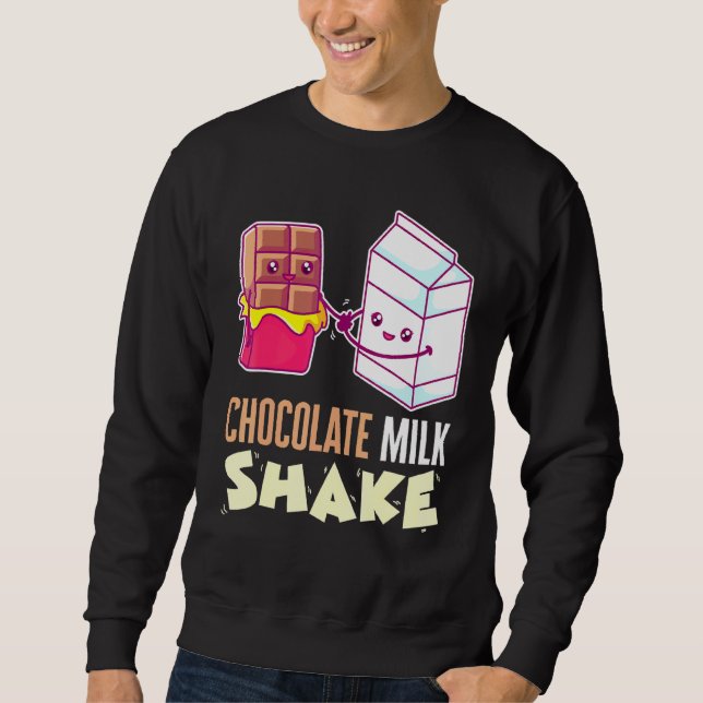 Sweatshirt Lait Chocolat Secouer Milkshake Dessert Dent Douce (Devant)