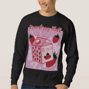 Sweatshirt Lait de fraise Japonais Rétro 90s Anime Fruit Aes