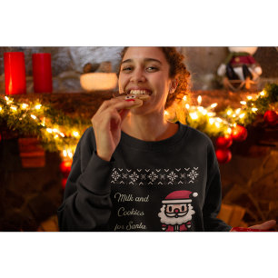 Sweatshirt Lait et biscuits pour Père Noël laide de Noël