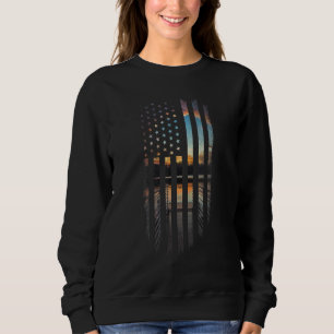 Sweatshirt Lake Life American Flag Dock Sunset Wakeboard Po