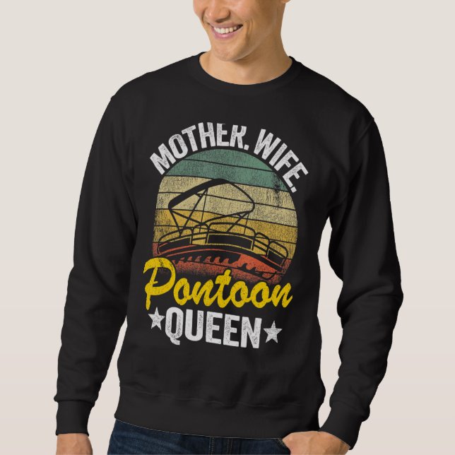 Sweatshirt Lake Life Femmes Maman Mère Femme Ponton Reine 3 (Devant)