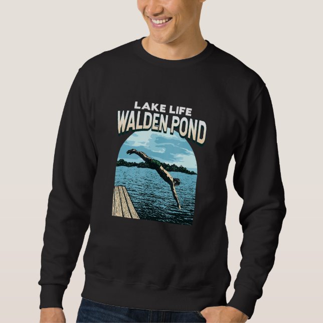 Sweatshirt Lake Life Walden Pond Natation Massachusetts Swimm (Devant)