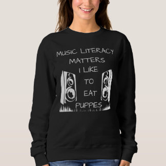 Sweatshirt L'alphabétisation musicale compte, j'aime manger d