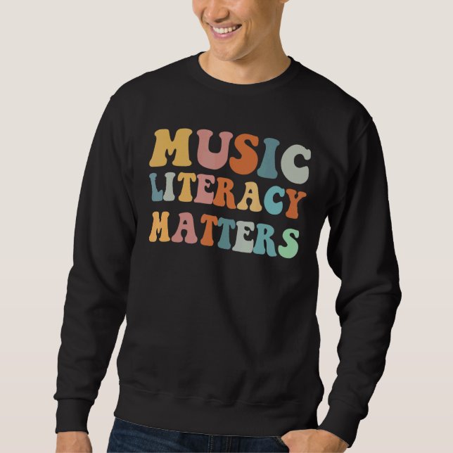 Sweatshirt L'alphabétisation musicale compte, j'aime manger d (Devant)