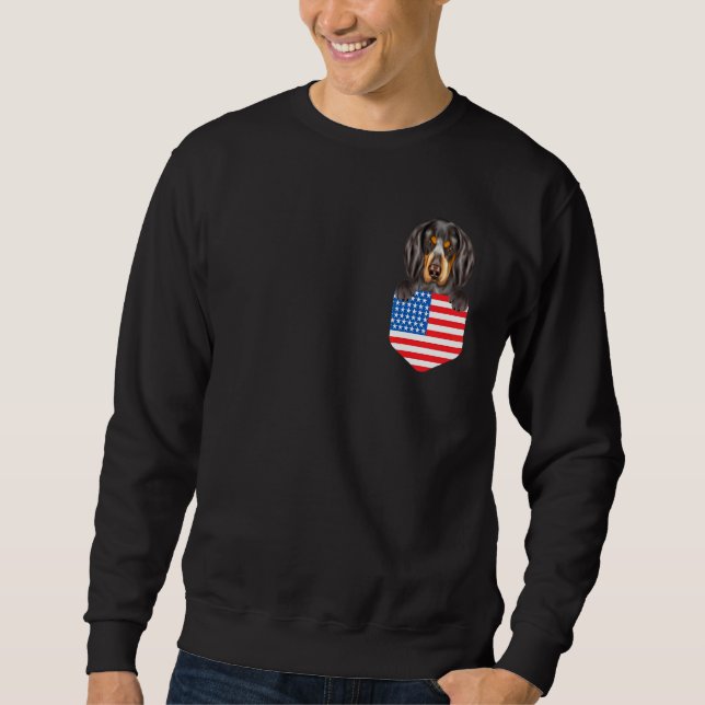 Sweatshirt L'Amérique Drapeau Bluetick Coonhound Dog Dans La  (Devant)