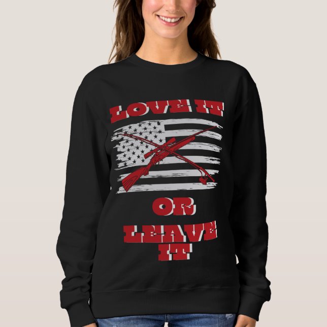 Sweatshirt L'Amérique drapeau de la fierté pêche chasse honne (Devant)