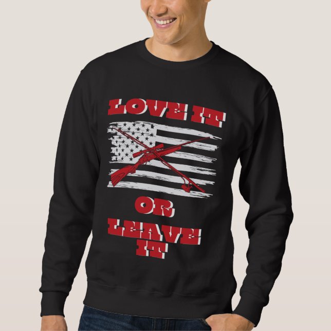 Sweatshirt L'Amérique drapeau de la fierté pêche chasse honne (Devant)