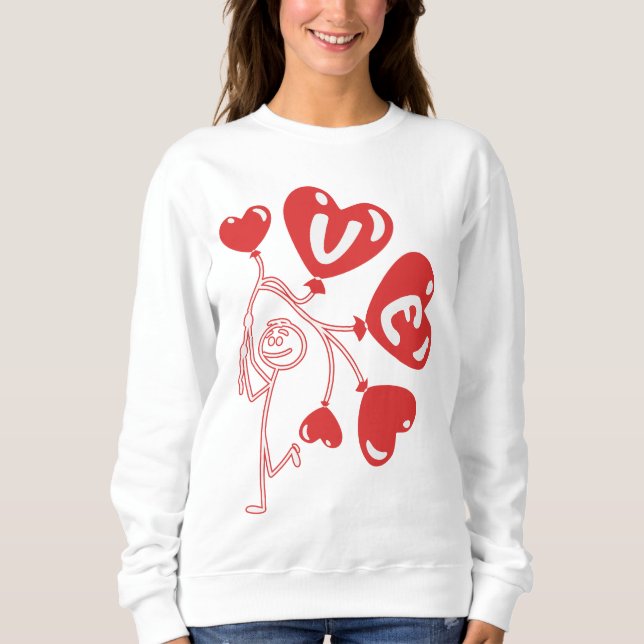 Sweatshirt "L'amour dans l'air" Chien de bâton de garçon avec (Devant)