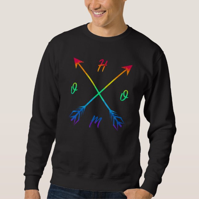 Sweatshirt L'amour est HOMO flèches fierté Amour avec arc-en- (Devant)