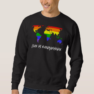 Sweatshirt L'Amour Est Partout Homosexuel Lesbien Queer Gay P