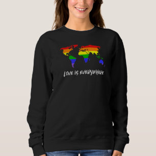 Sweatshirt L'Amour Est Partout Homosexuel Lesbien Queer Gay P