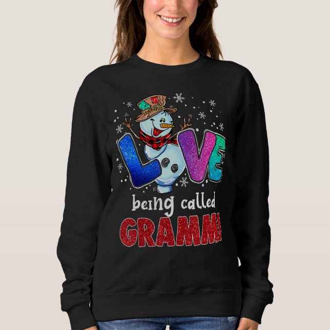 Sweatshirt L'Amour S'Appelle Grammi Snowman Funny Noël P (Devant)