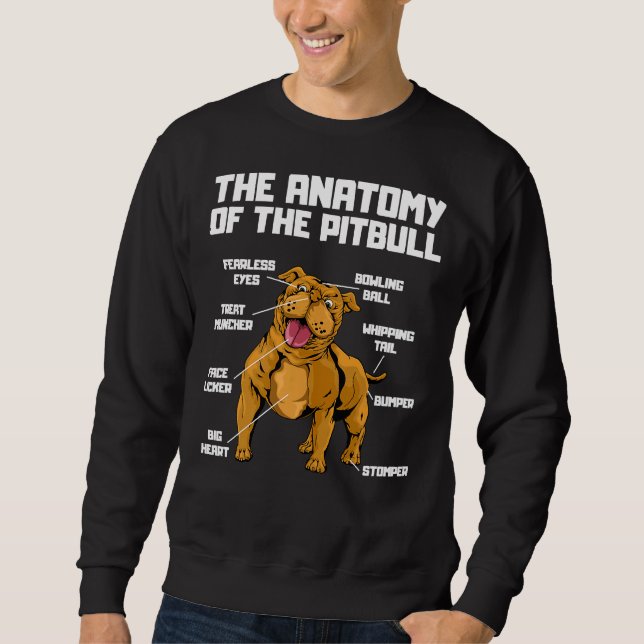Sweatshirt L'Anatomie D'Un Pitbull Funny Pitbull Terrier (Devant)