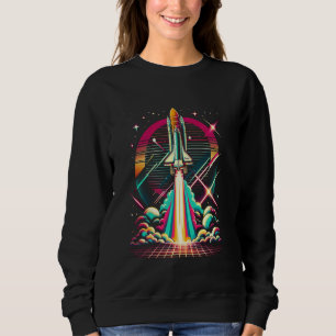 Sweatshirt Lancement de la navette spatiale vintage au centre