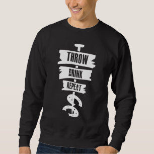 Sweatshirt Lancer Boire Répéter  Vêtements Rétro de Lancer de