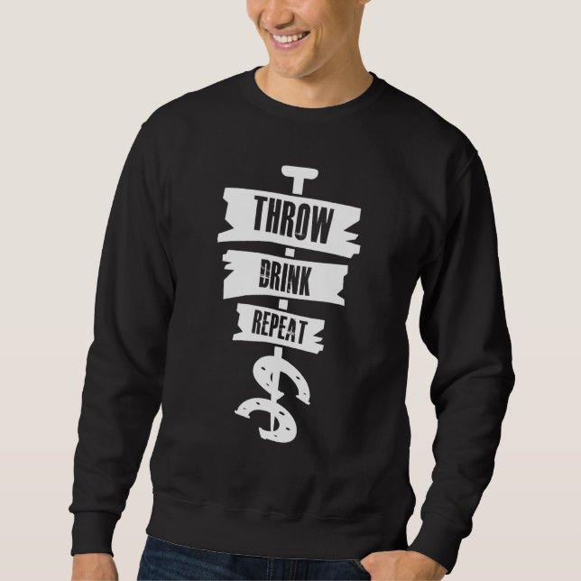 Sweatshirt Lancer Boire Répéter  Vêtements Rétro de Lancer de (Devant)