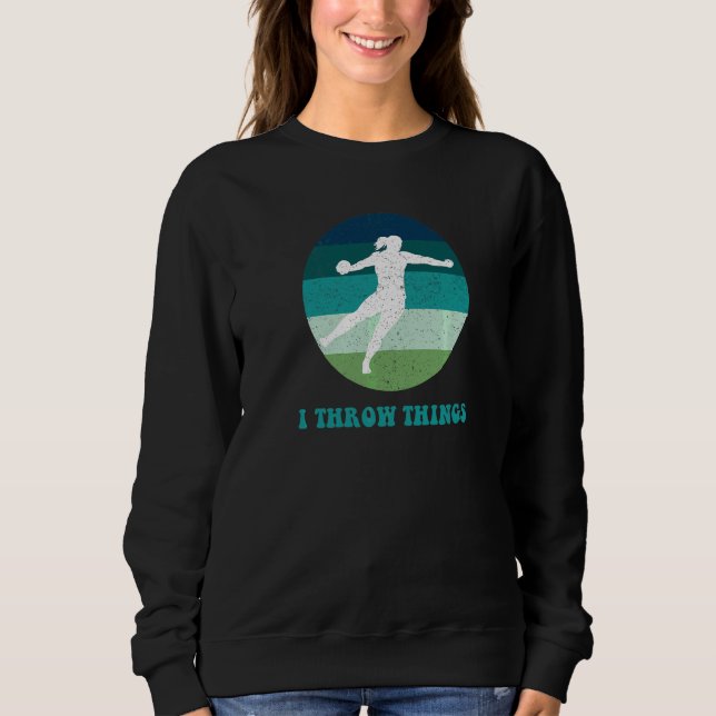 Sweatshirt Lanceuse de disque féminine d'athlétisme   (Devant)