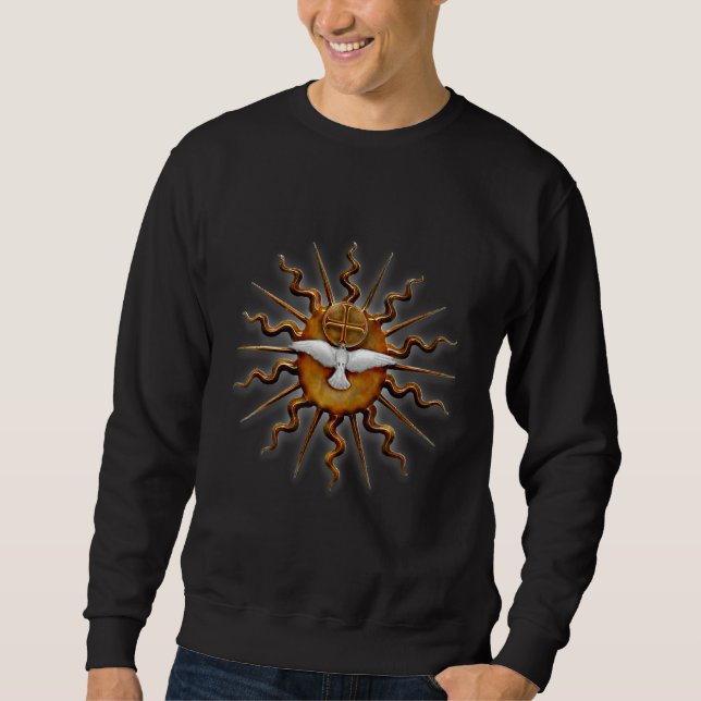Sweatshirt Langue de feu de la Pentecôte Colombe Acte Saint-E (Devant)